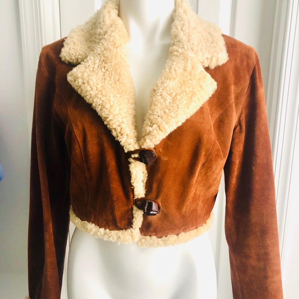🔥HENRI BENDEL cropped brown leather jacket!🔥